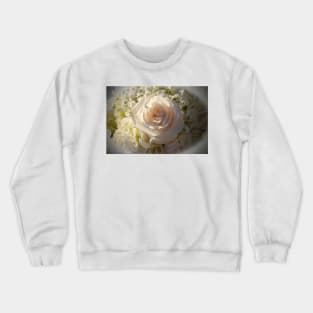 Elegant White Roses Crewneck Sweatshirt